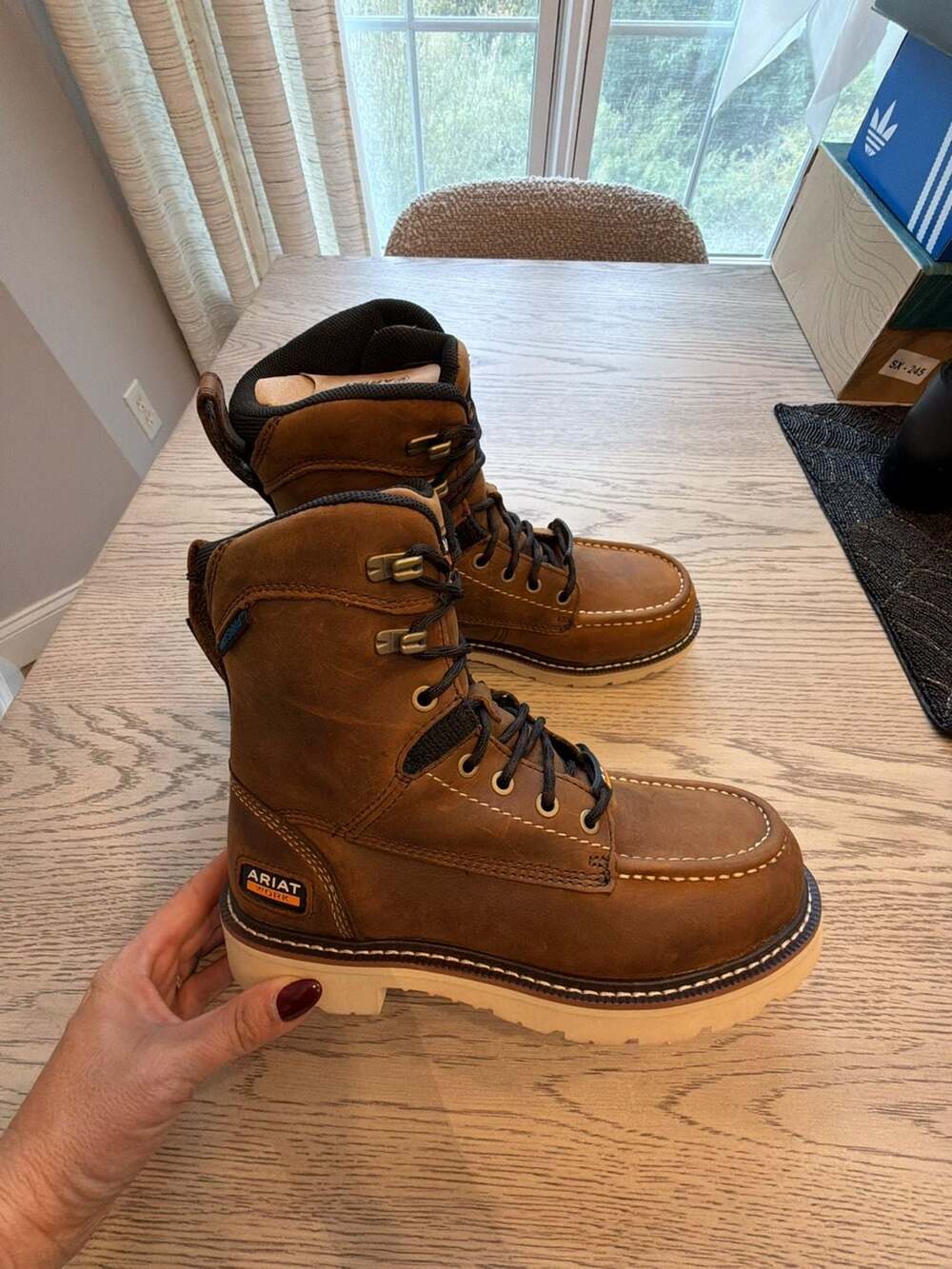 Ariat Rebar Lift 8" H2O Size M6.5 Distressed Brown Work Boots